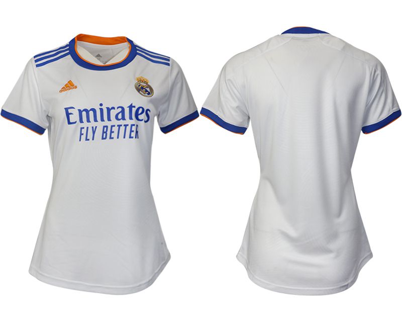 Women 2021-2022 Club Real Madrid home aaa version white blank Soccer Jerseys->women soccer jersey->Women Jersey